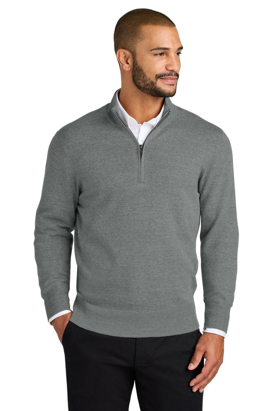 Port Authority Easy Care 1/4-Zip Sweater SW2900 Medium Heather Grey