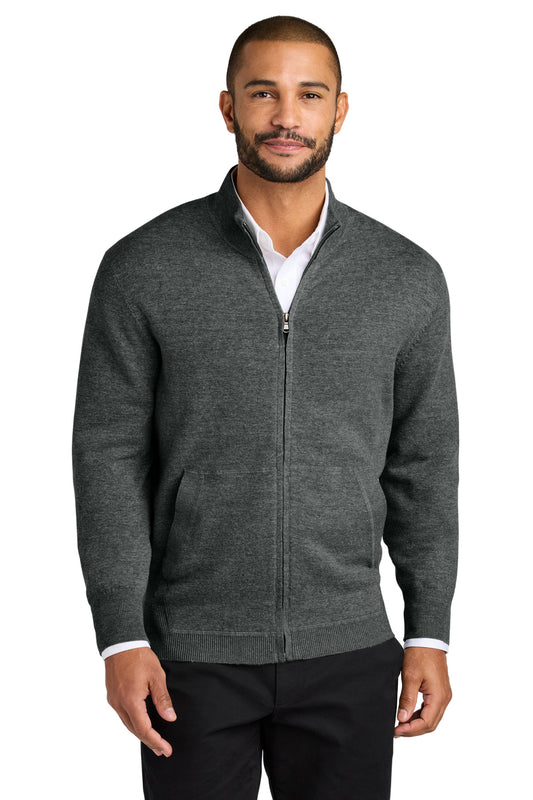 Port Authority Easy Care Full-Zip Sweater SW2901 Charcoal Heather