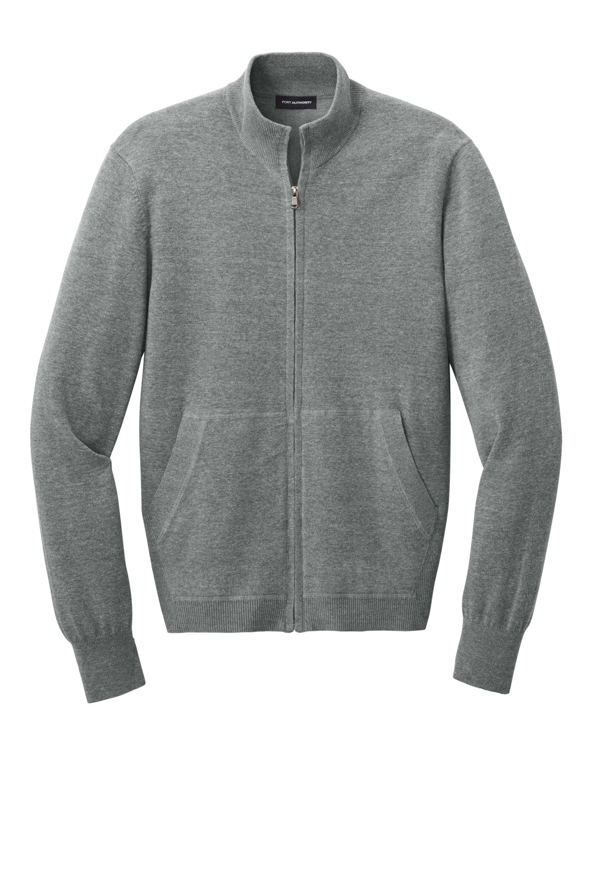 Port Authority Easy Care Full-Zip Sweater SW2901 Medium Heather Grey