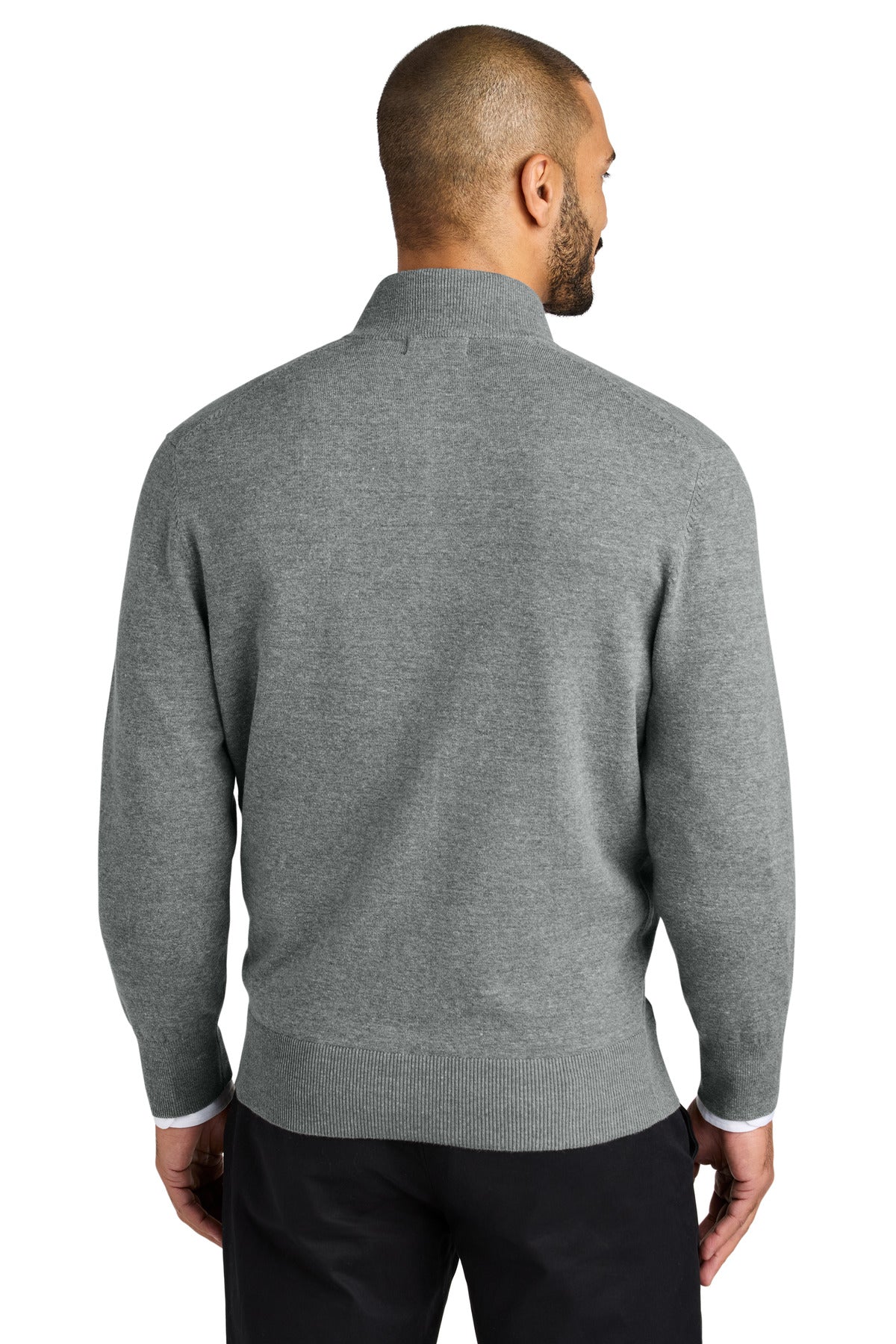 Port Authority Easy Care Full-Zip Sweater SW2901 Medium Heather Grey