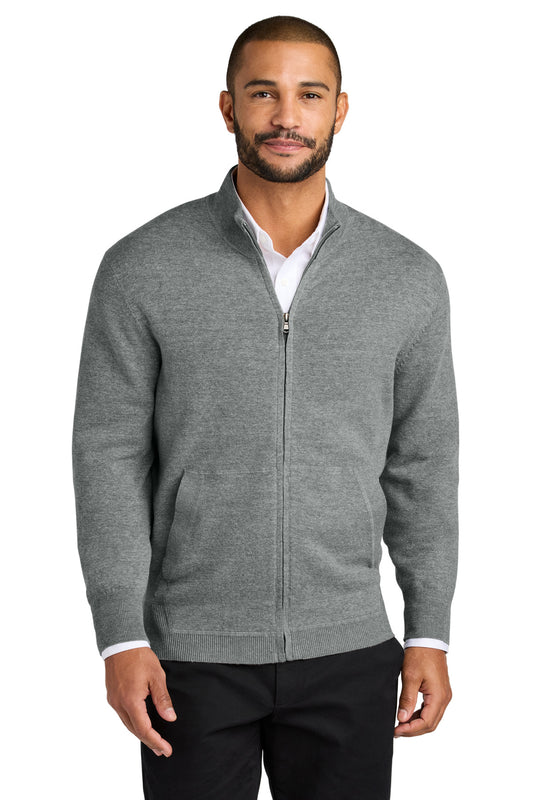 Port Authority Easy Care Full-Zip Sweater SW2901 Medium Heather Grey