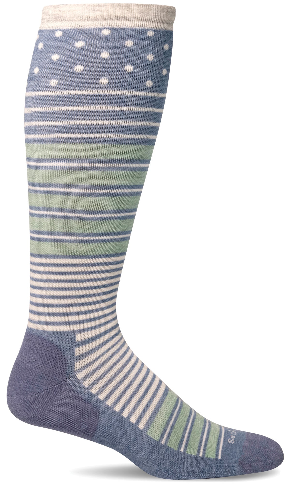SockWell SW29W Women's Firm Graduated Compression Twister Bluestone