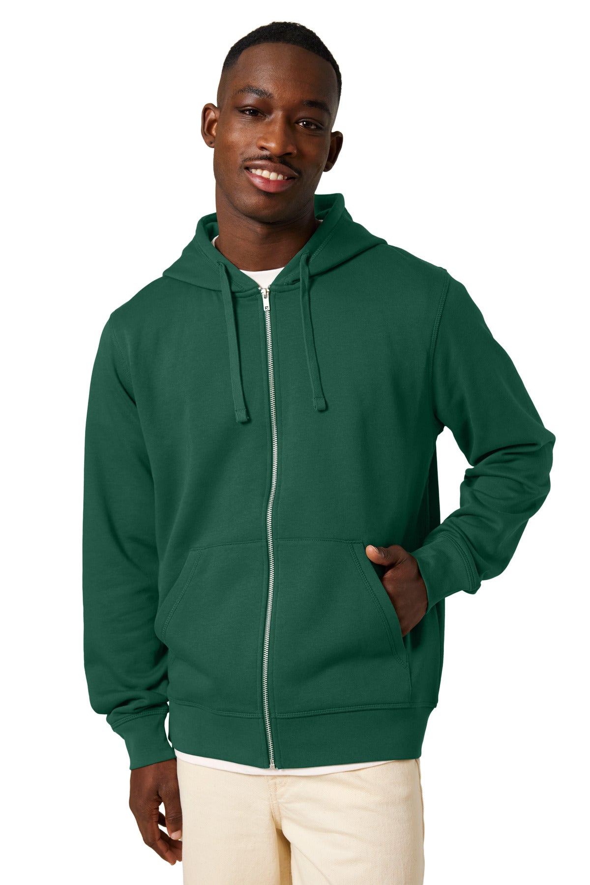 Stanley/Stella Unisex Mixer Full-Zip Hooded Sweatshirt SXU011 Bottle Green