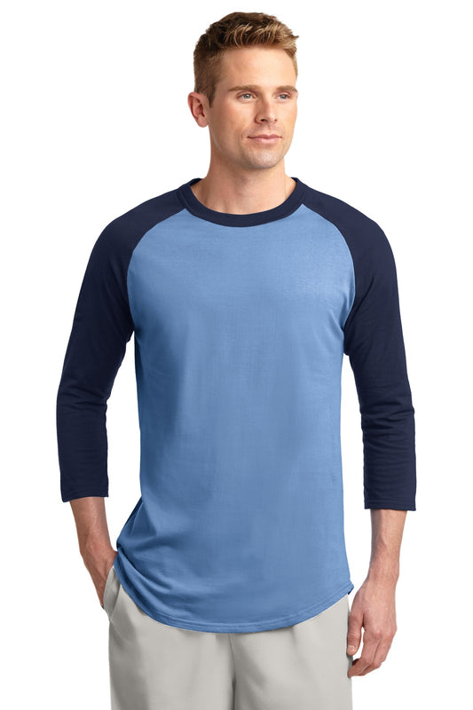 Sport-Tek Colorblock Raglan Jersey.  T200 Carolina Blue/ Navy