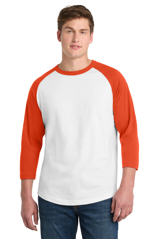 Sport-Tek Colorblock Raglan Jersey T200 White/ Deep Orange