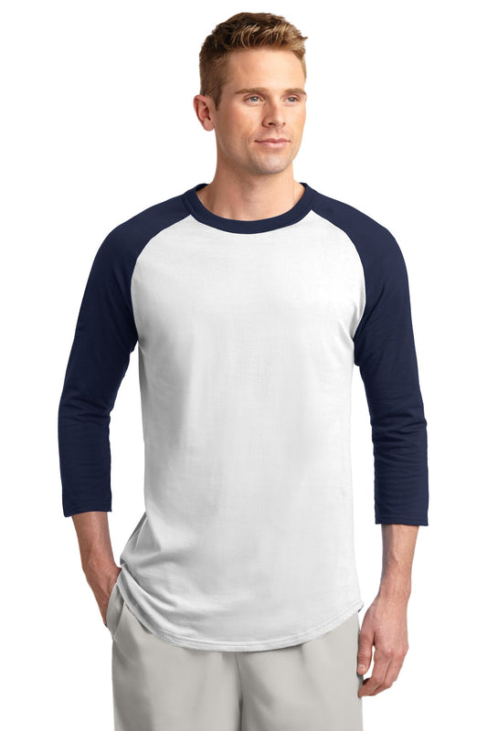 Sport-Tek Colorblock Raglan Jersey.  T200 White/ Navy