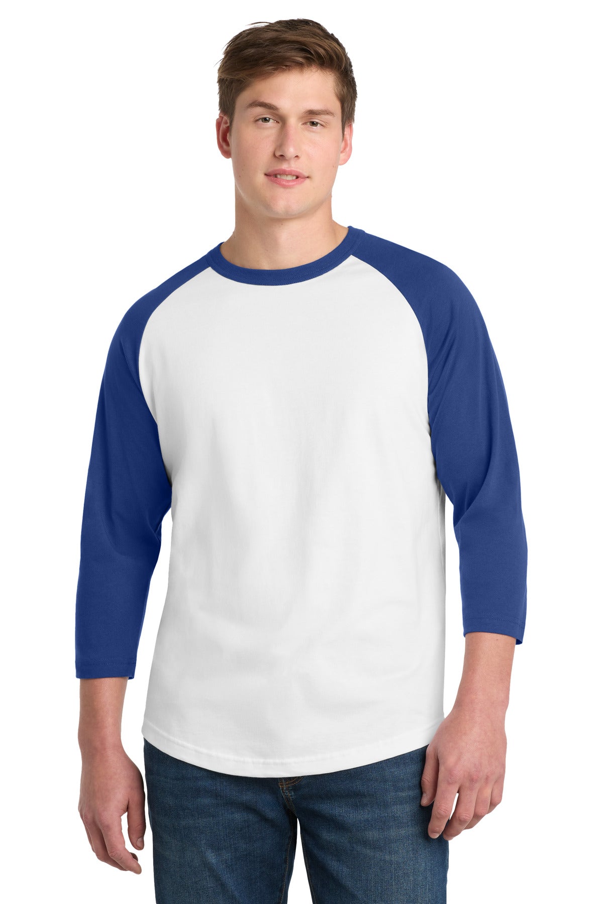 Sport-Tek Colorblock Raglan Jersey T200 White/ Royal