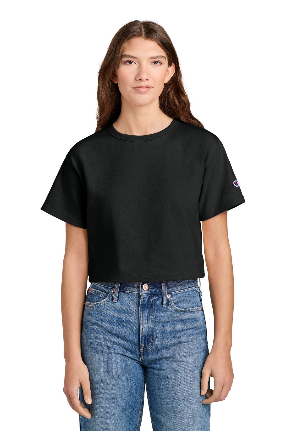 Champion Women's Cropped Heritage Tee T453W Black