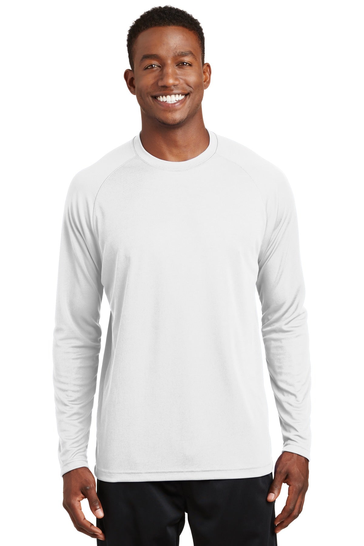Sport-Tek Dry Zone Long Sleeve Raglan T-Shirt. T473LS White