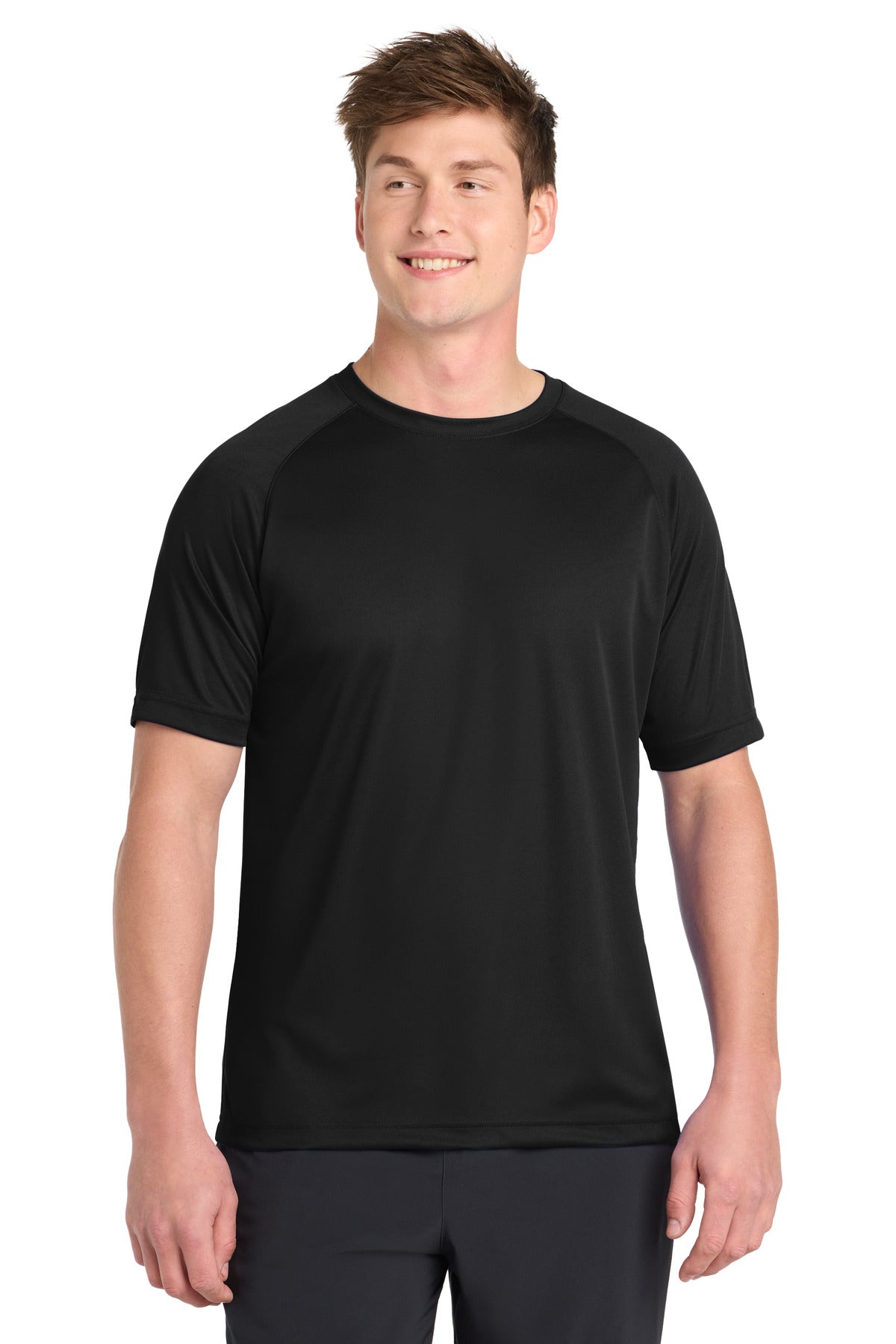 Sport-Tek Dry Zone Short Sleeve Raglan T-Shirt T473 Black
