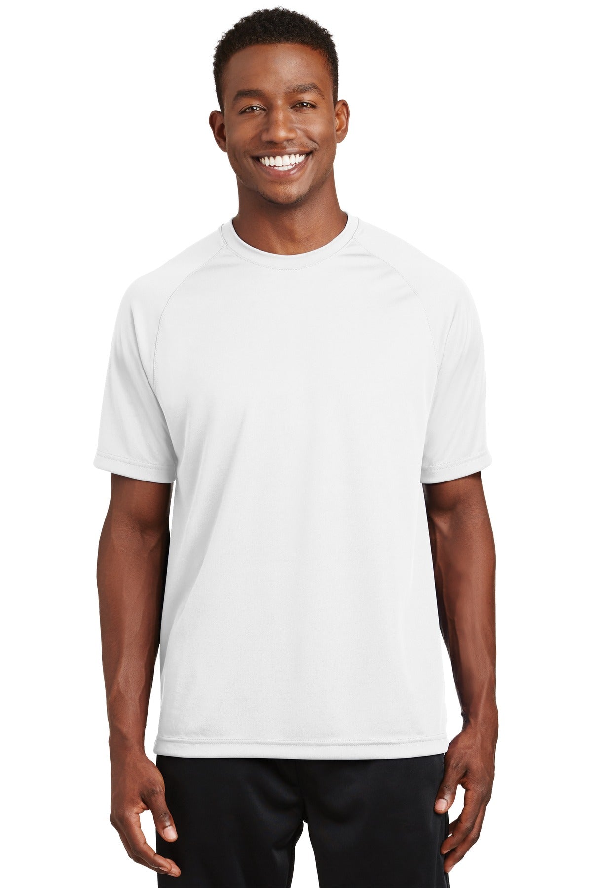 Sport-Tek Dry Zone Short Sleeve Raglan T-Shirt. T473 White