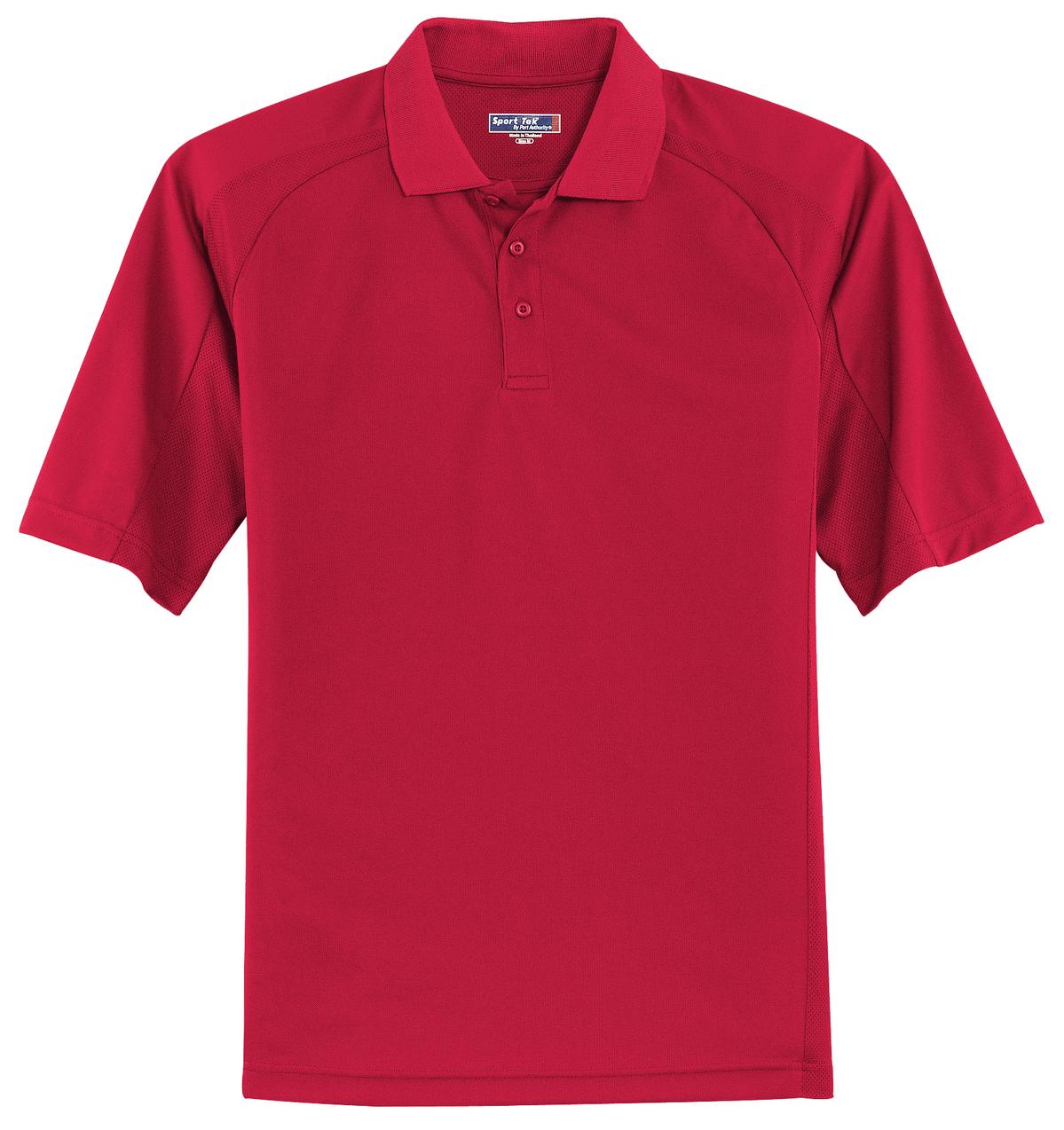 Sport-Tek Dri-Mesh Pro Polo. T474 Engine Red