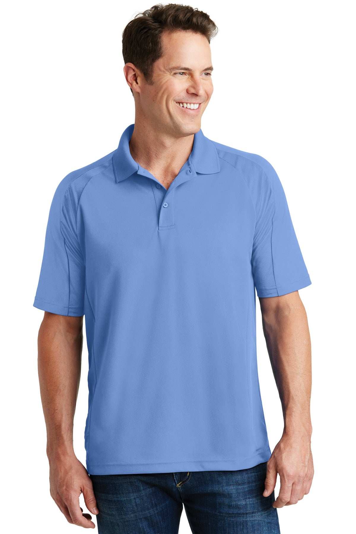 Sport-Tek Dri-Mesh Pro Polo. T474 Carolina Blue