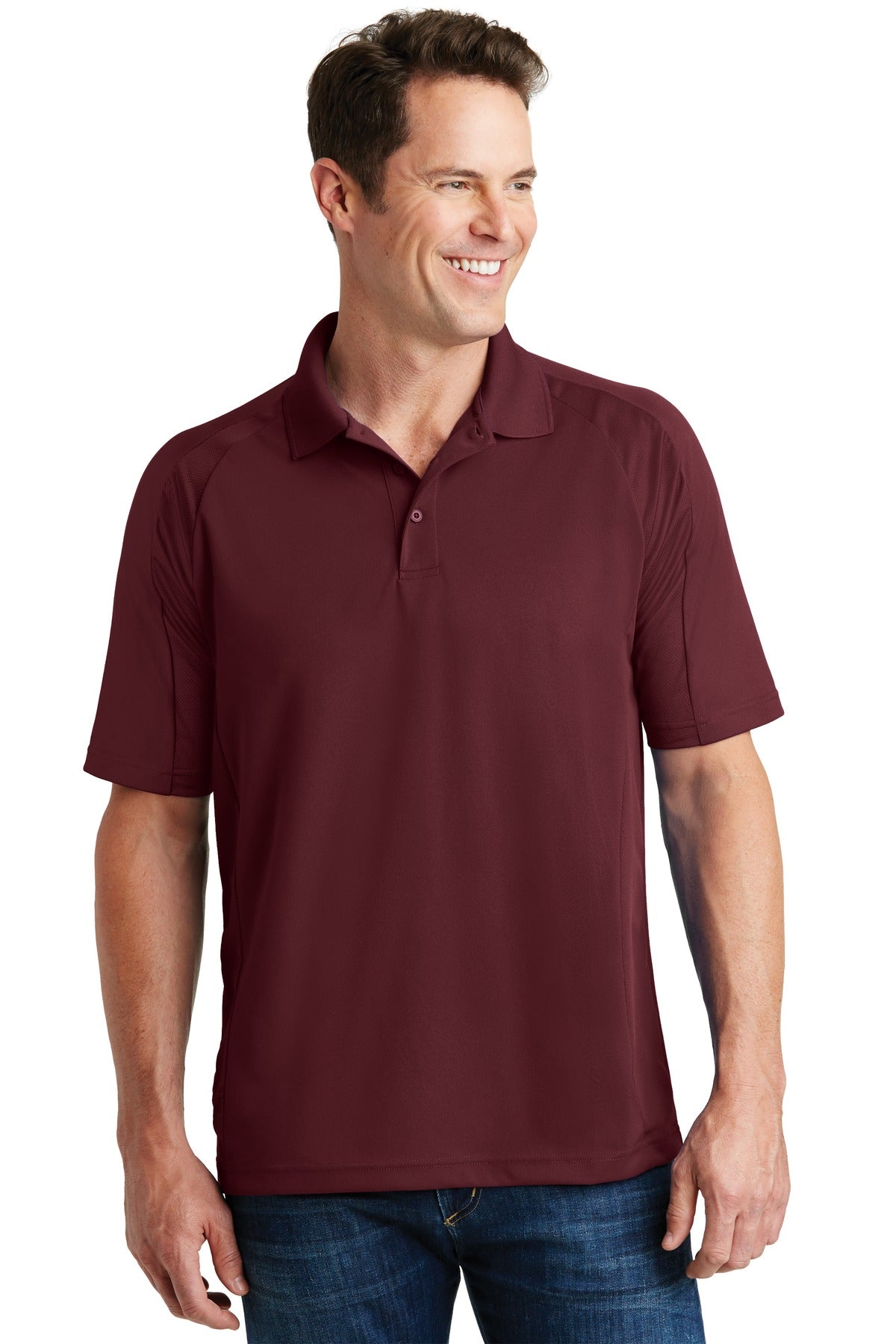 Sport-Tek Dri-Mesh Pro Polo. T474 Maroon