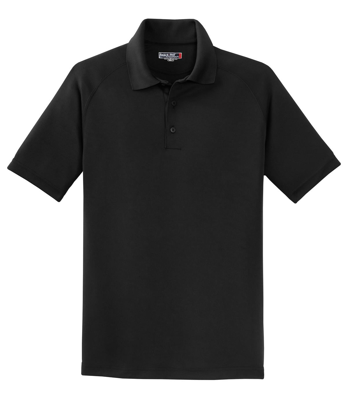 Sport-Tek Dry Zone Raglan Polo. T475 Black