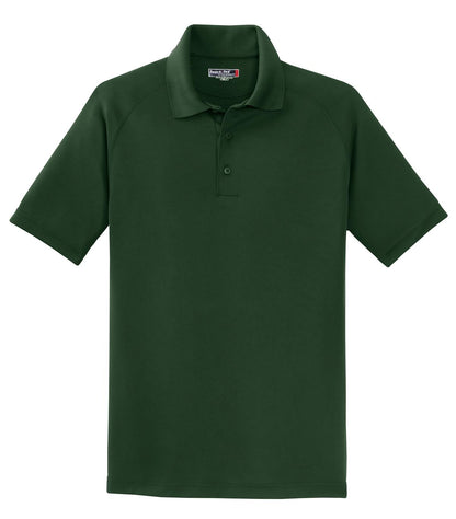 Sport-Tek Dry Zone Raglan Polo. T475 Forest Green