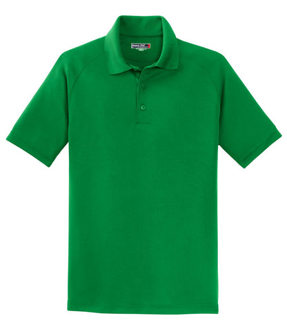 Sport-Tek Dry Zone Raglan Polo. T475 Kelly Green