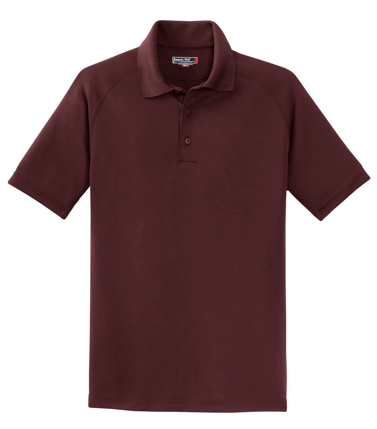 Sport-Tek Dry Zone Raglan Polo. T475 Maroon