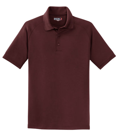 Sport-Tek Dry Zone Raglan Polo. T475 Maroon