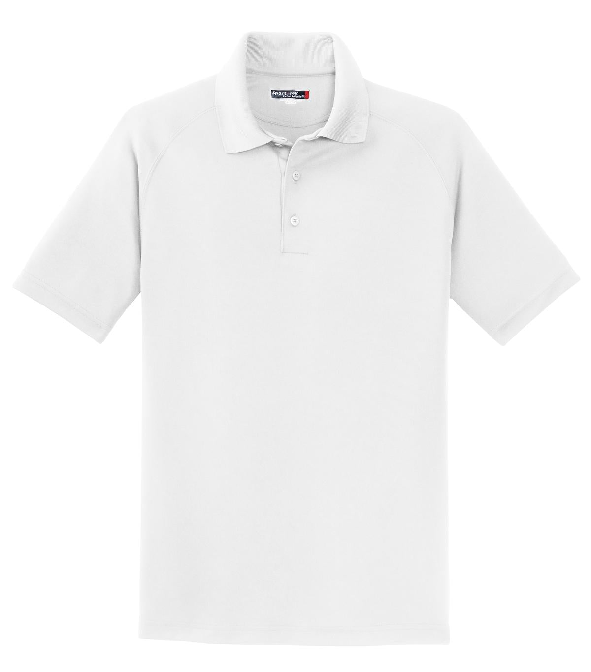 Sport-Tek Dry Zone Raglan Polo. T475 White