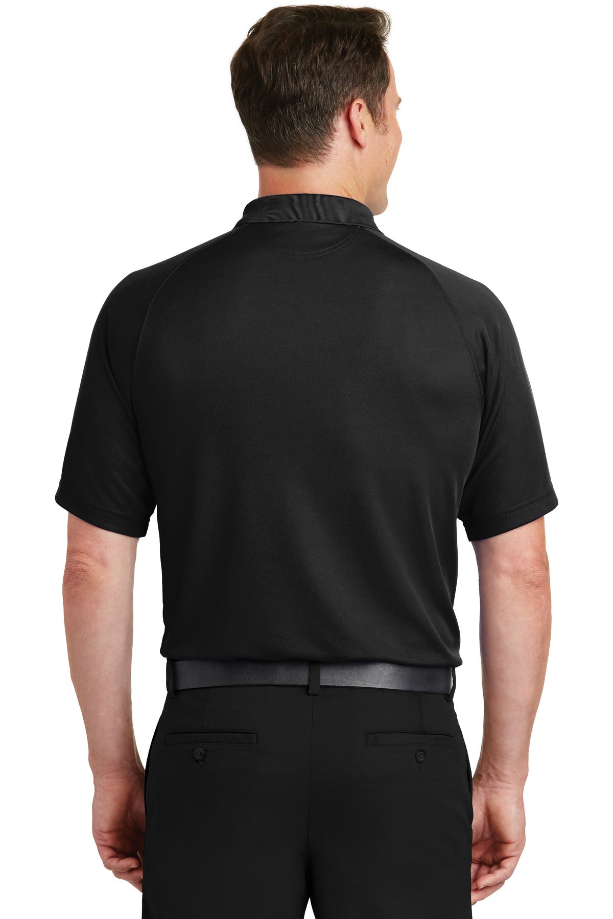 Sport-Tek Dry Zone Raglan Polo. T475 Black