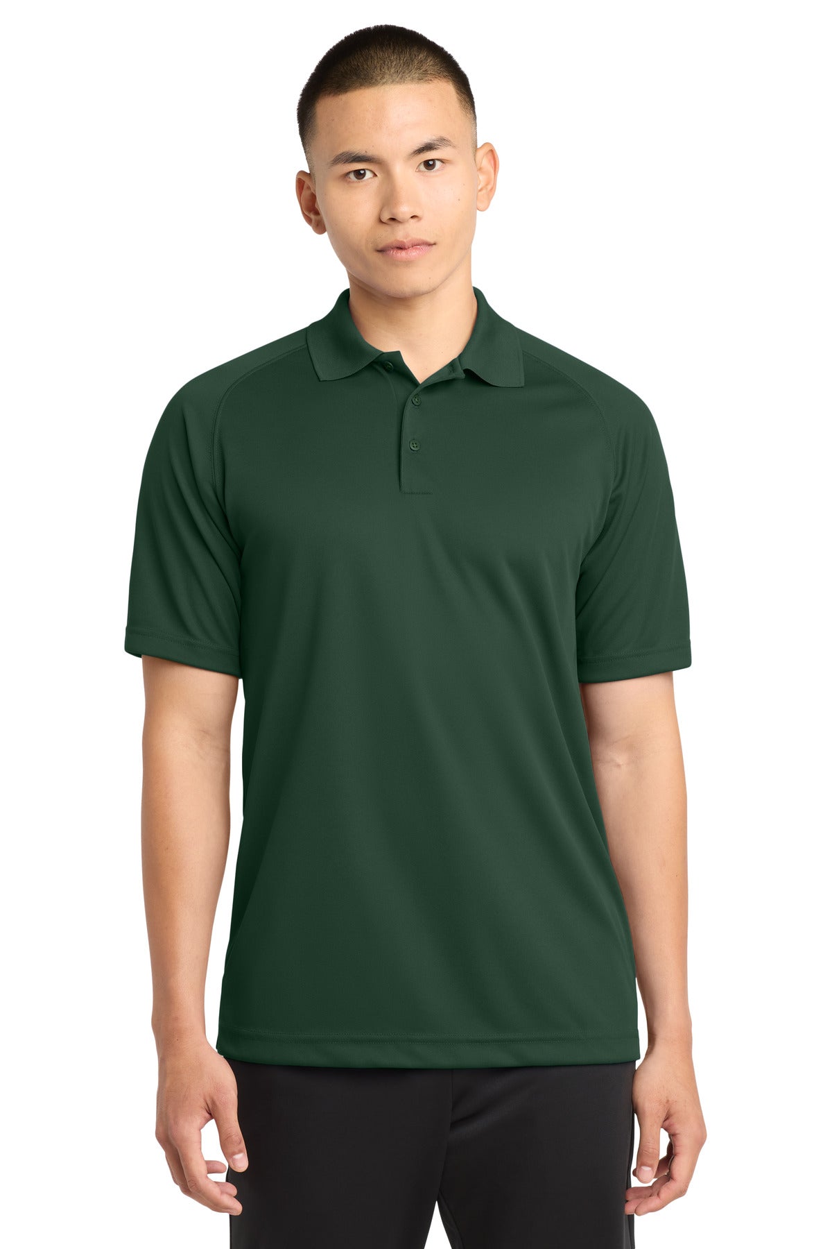 Sport-Tek Dry Zone Raglan Polo T475 Forest Green