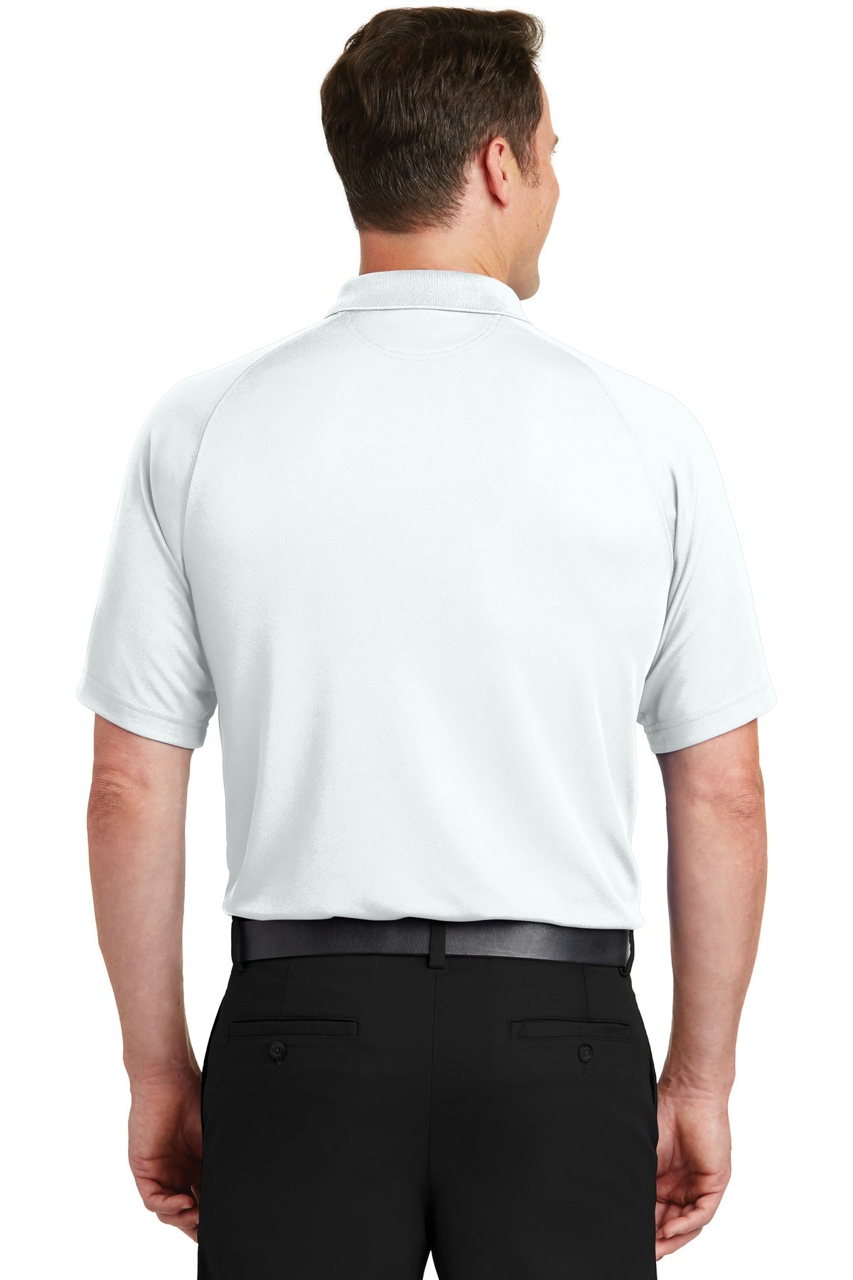 Sport-Tek Dry Zone Raglan Polo. T475 White