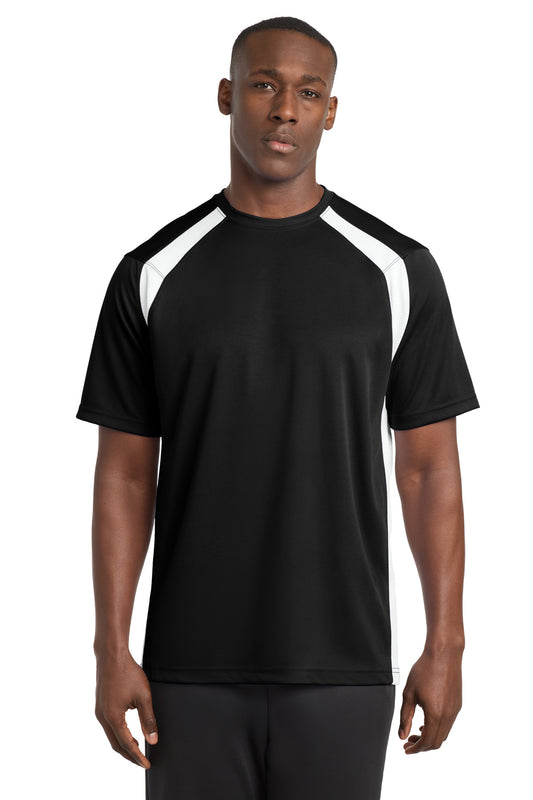 Sport-Tek Dry Zone Colorblock Crew T478 Black/ White