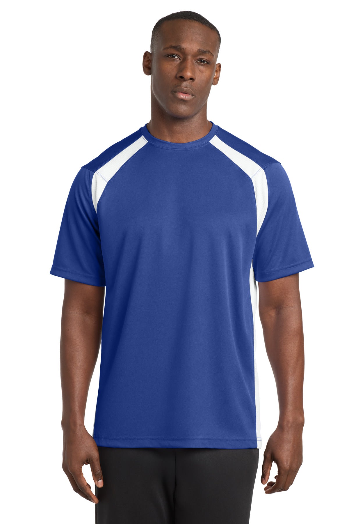 Sport-Tek Dry Zone Colorblock Crew T478 True Royal/ White