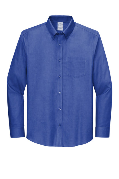 Brooks Brothers Tall Wrinkle-Free Stretch Nailhead Shirt TBB18002 Cobalt Blue Tall
