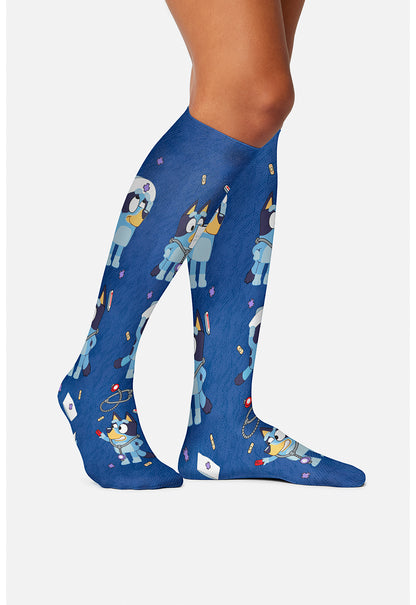 Legwear TCOMFORTSUPPOR Knee High 8-15Mmhg Compression Socks Calling Doctor Bluey