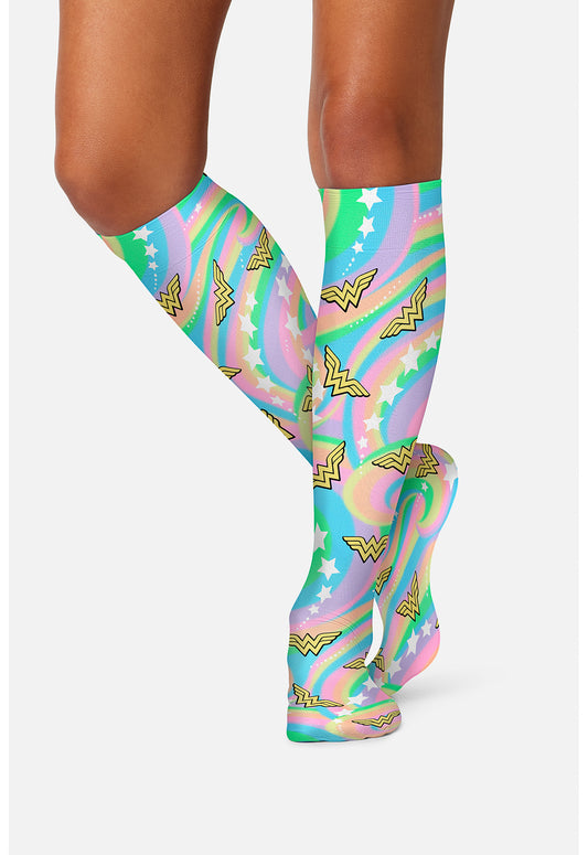 Legwear TCOMFORTSUPPOR Knee High 8-15Mmhg Compression Socks Swirling Stars