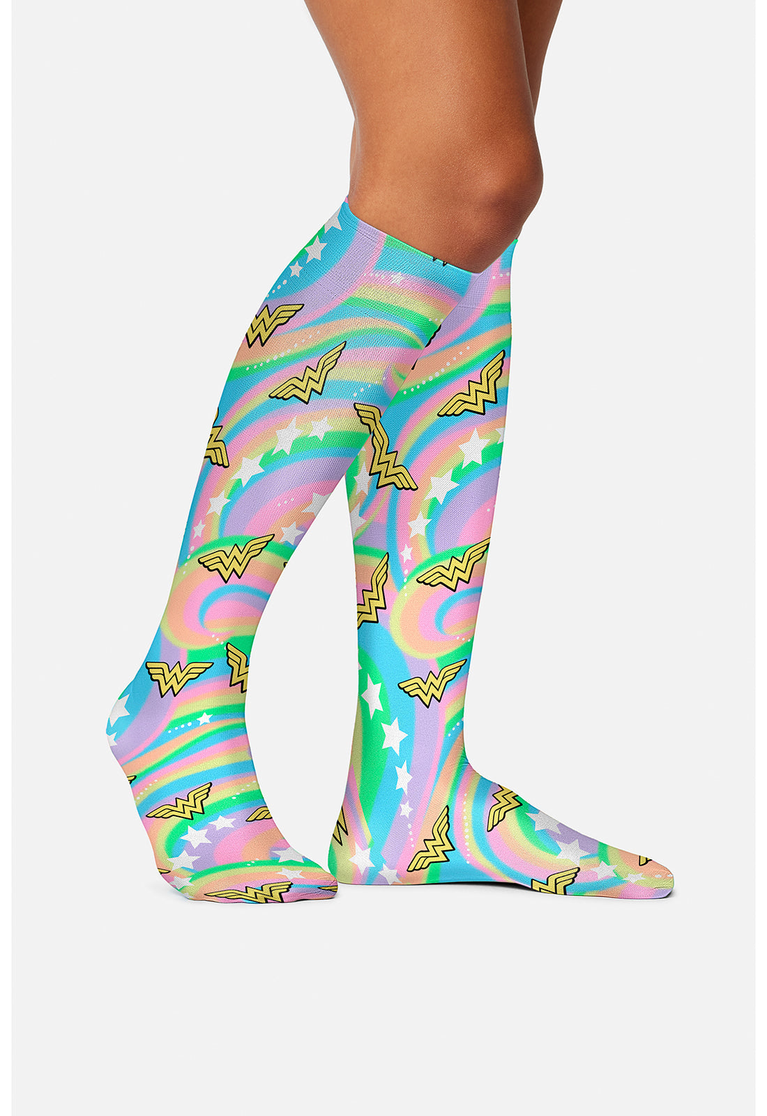 Legwear TCOMFORTSUPPOR Knee High 8-15Mmhg Compression Socks Swirling Stars