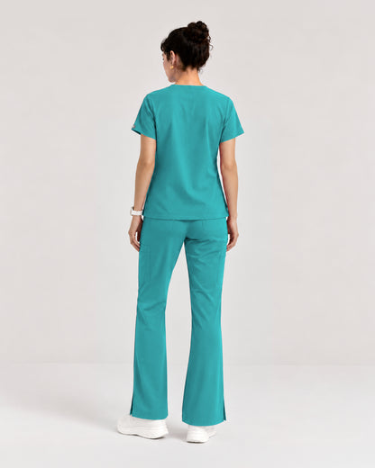 Foundry Women's 1005 Quinn 2 Pocket V-Neck Top Teal