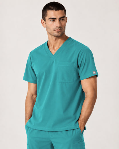 Foundry Men's 1505 Cobalt Men'S 1 Pocket V-Neck Top Teal