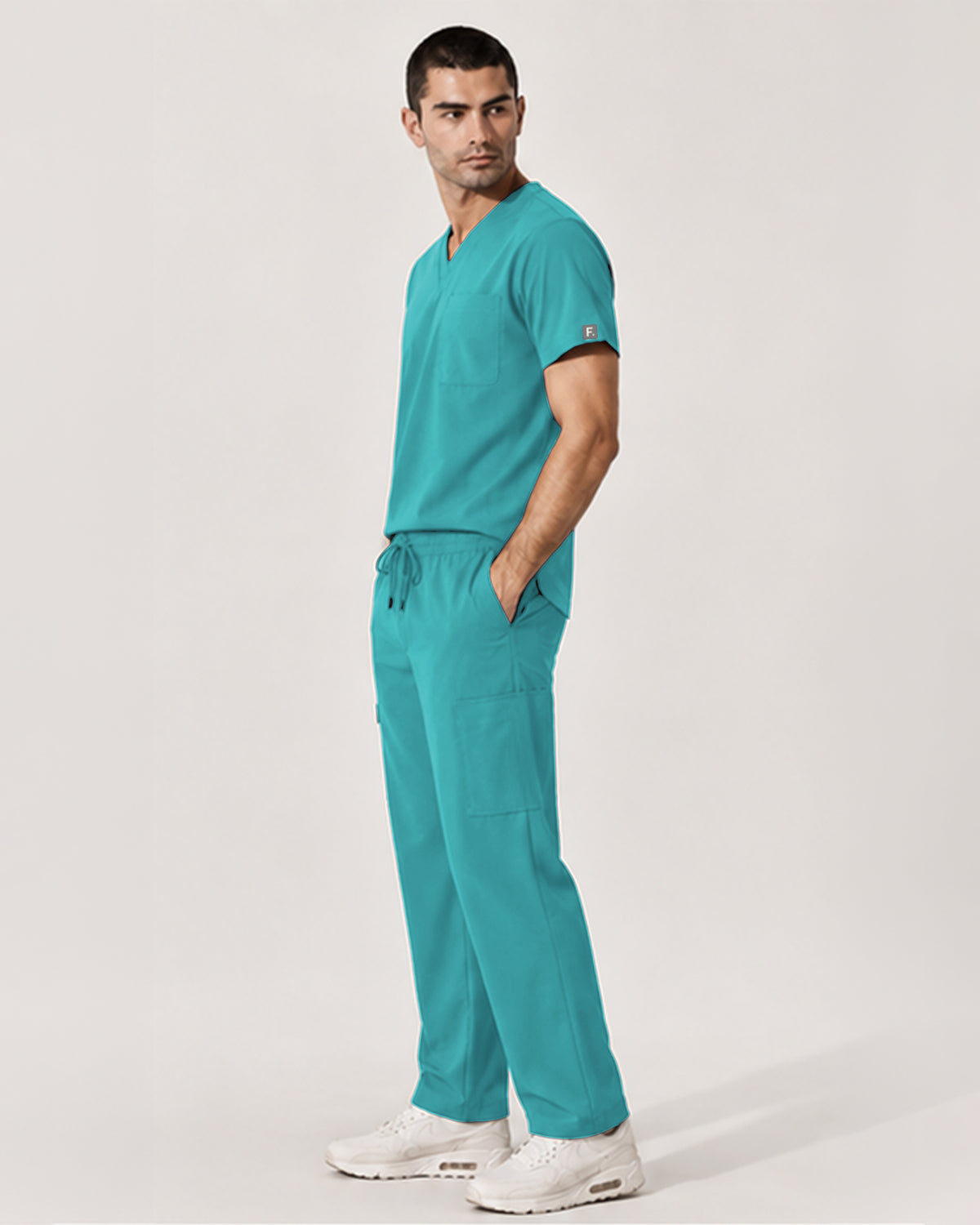 Foundry Men's 1505 Cobalt Men'S 1 Pocket V-Neck Top Teal