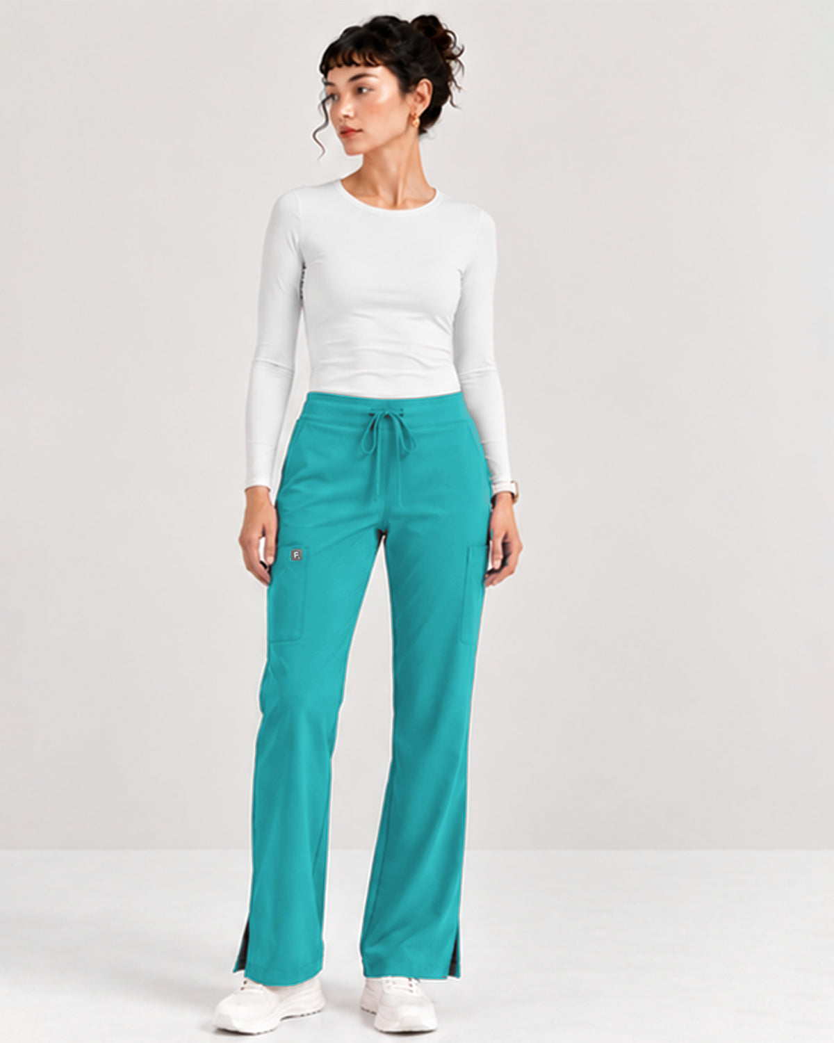 Foundry Women's 2005 Jasmine 5 Pocket Mini Flare Cargo Pant Teal
