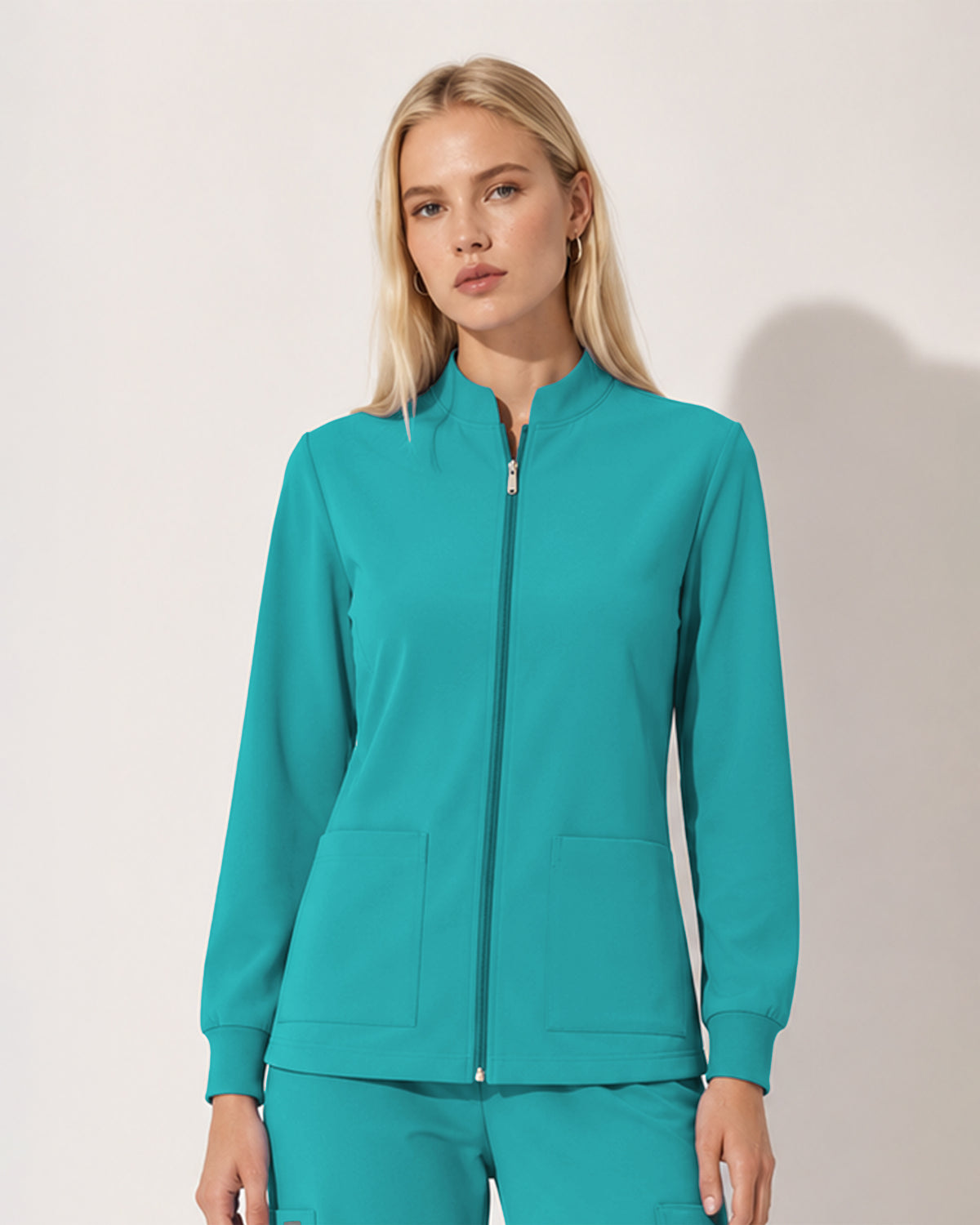 Foundry Women's 6005 Ellis 2 Pocket Scrub Jacket Teal