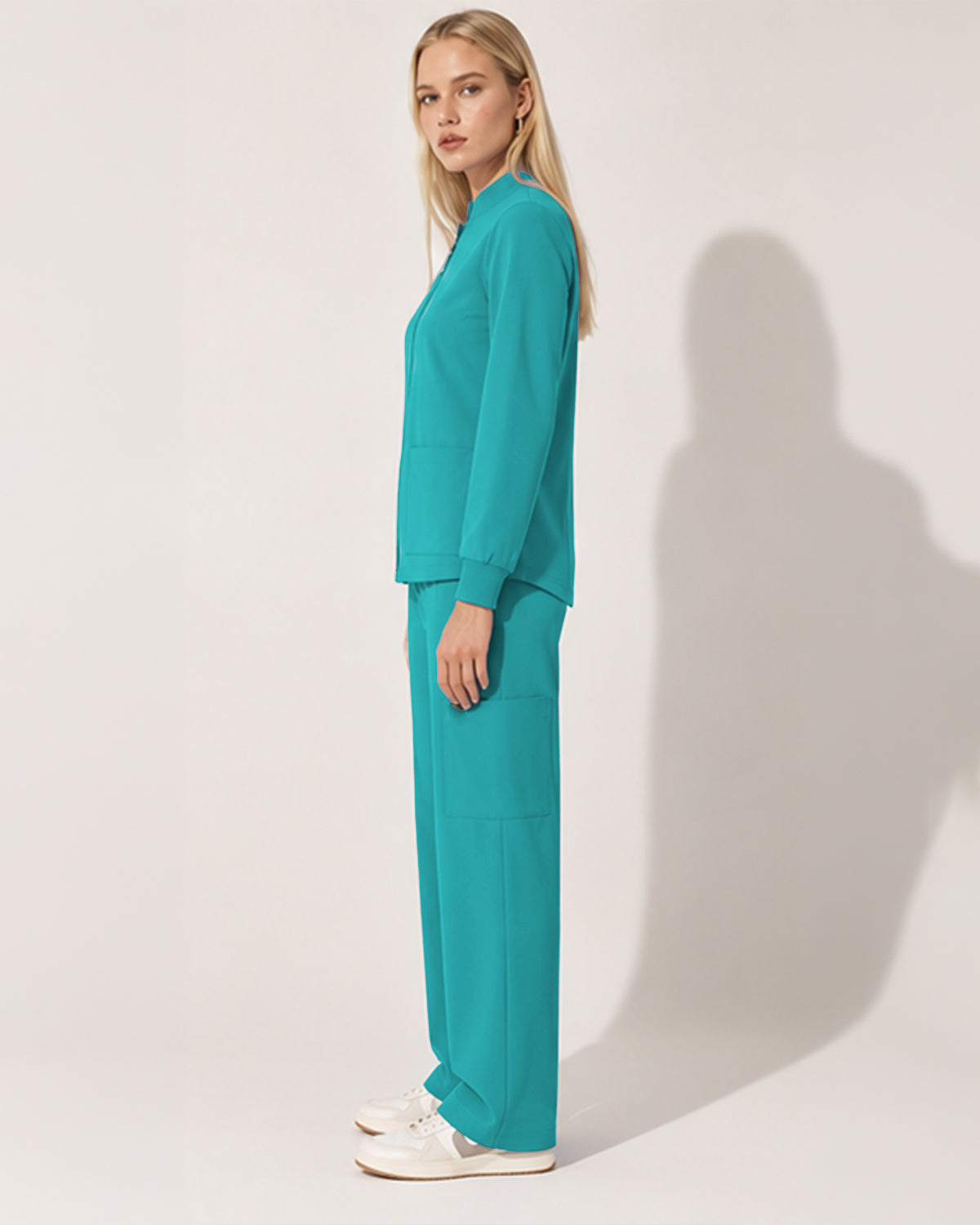 Foundry Women's 6005 Ellis 2 Pocket Scrub Jacket Teal