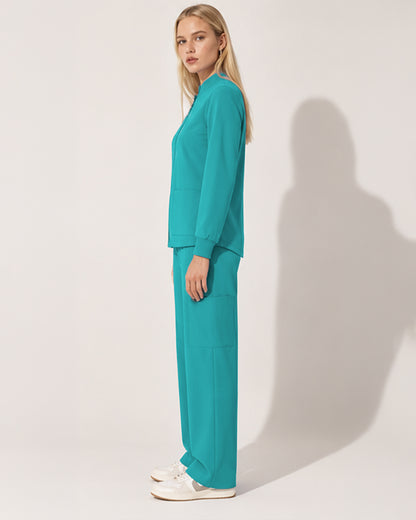 Foundry Women's 6005 Ellis 2 Pocket Scrub Jacket Teal