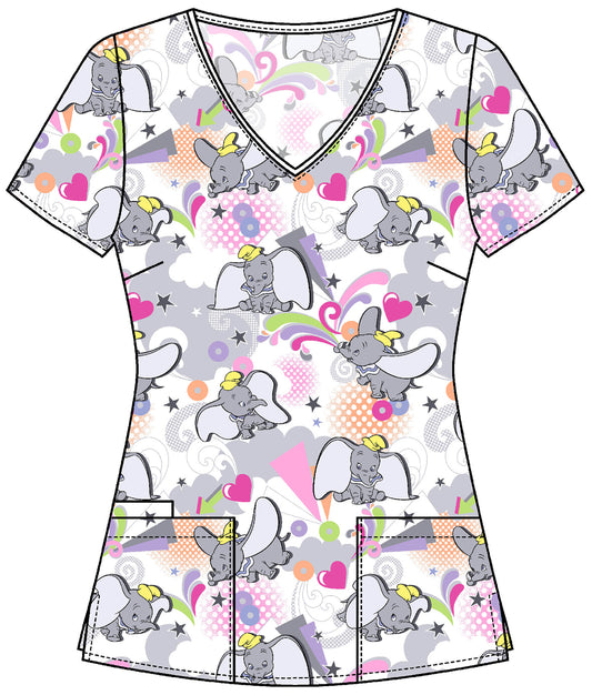 Tooniforms TF614 V-Neck Print Top (Sky Circus)