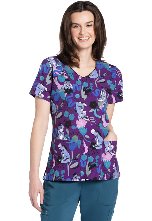 Tooniforms TF614 V-Neck Print Top (Doodle Donkey)