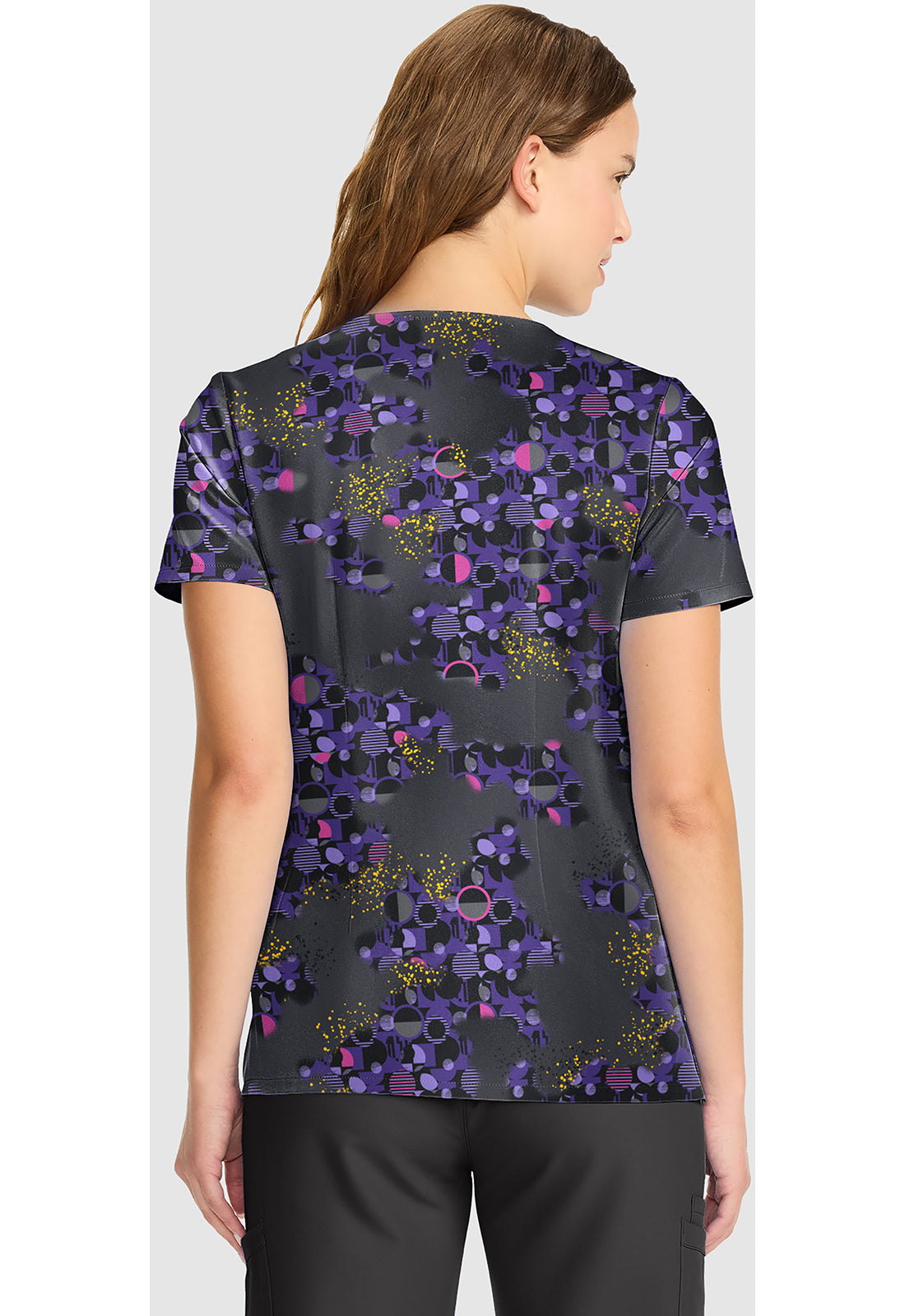 Tooniforms TF626 Women's V-Neck Print Scrub Top Feeling Flirty