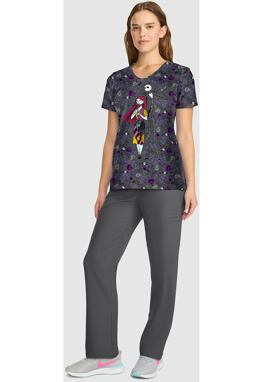 Tooniforms TF626 Women's V-Neck Print Scrub Top Full Of Spirit