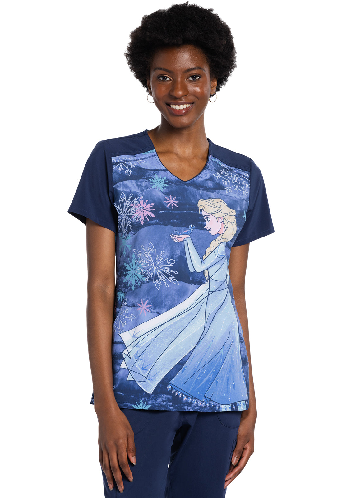 Licensed TF639 V-Neck Top Bruni And Elsa Model Image Front | Tooniforms