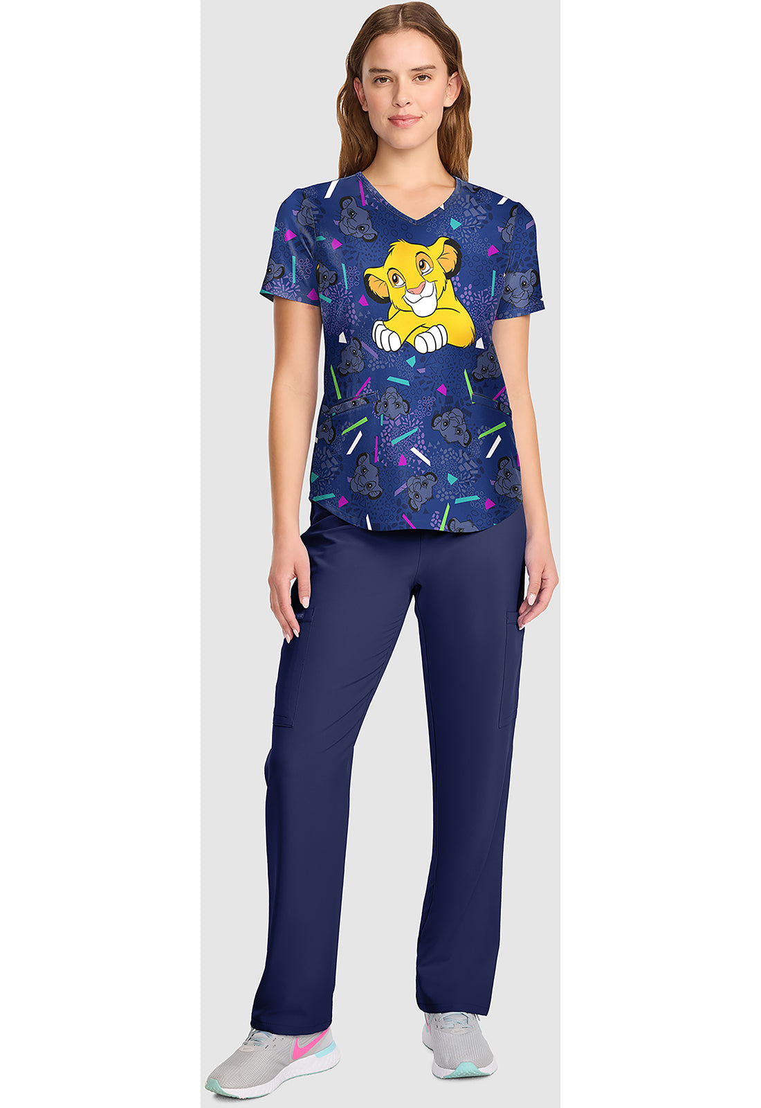 Tooniforms TF737 Women's V-Neck Print Scrub Top My Big Heart