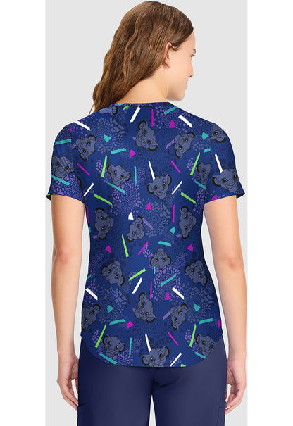 Tooniforms TF737 Women's V-Neck Print Scrub Top My Big Heart