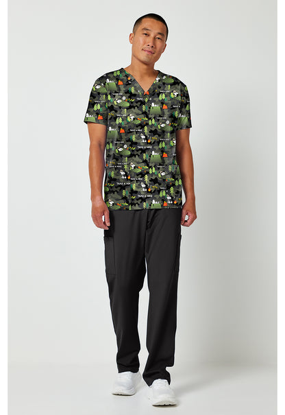 Tooniforms TF788 Men's Print V-Neck Scrub Top Snoopy Outdoors