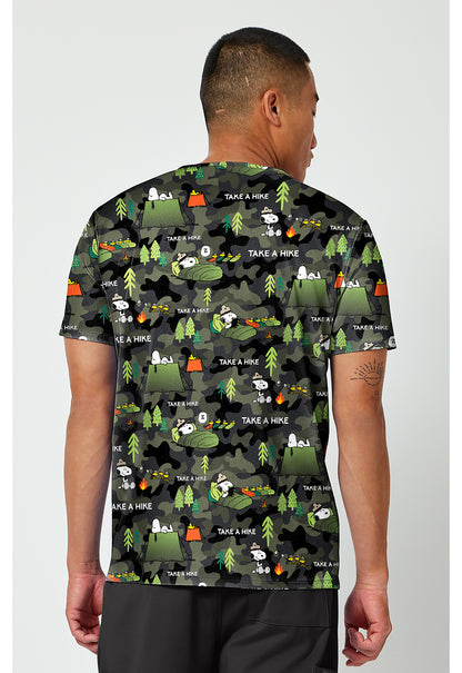 Tooniforms TF788 Men's Print V-Neck Scrub Top Snoopy Outdoors