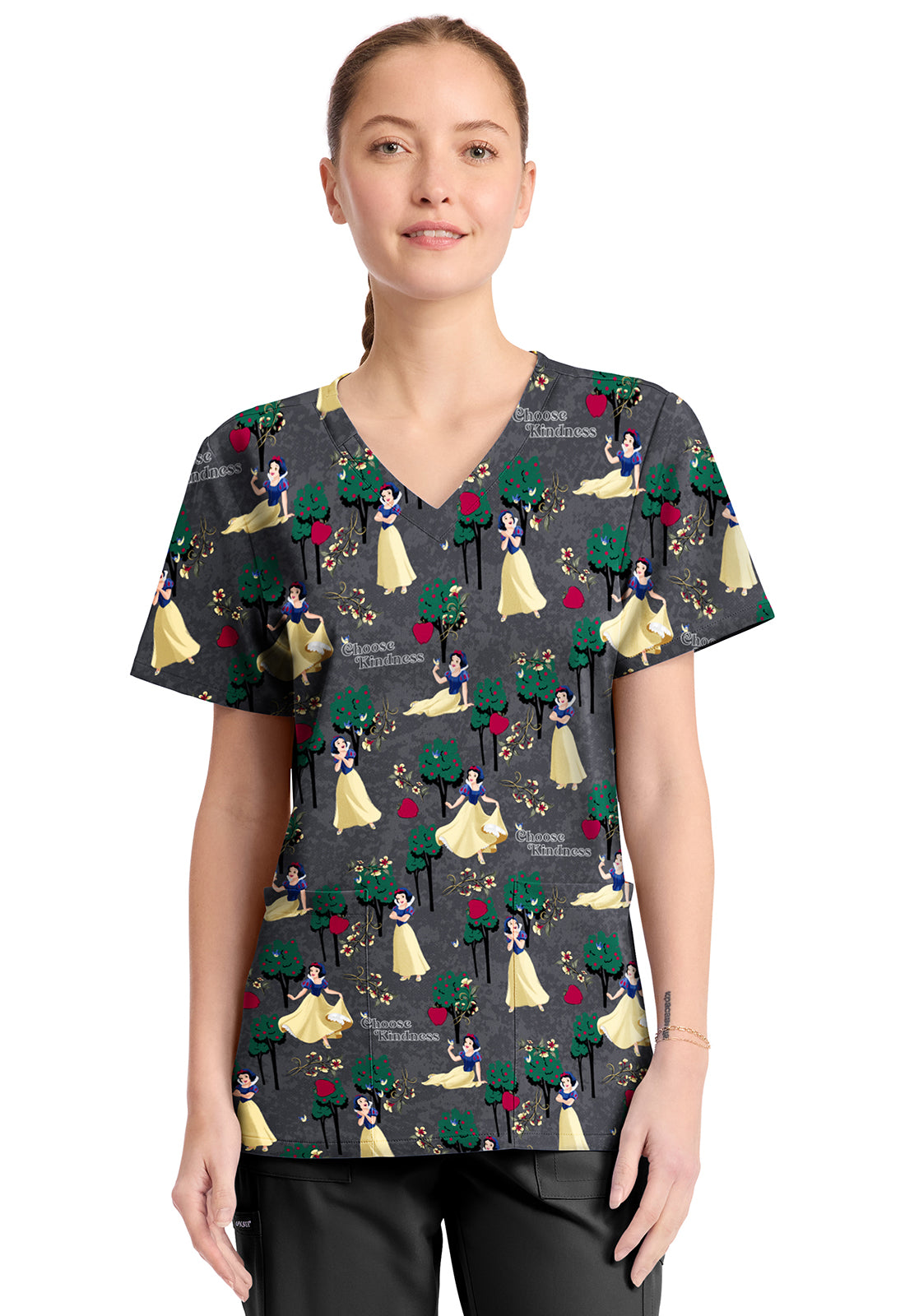 Tooniforms TF794 Print V-Neck Top Sending Kindness